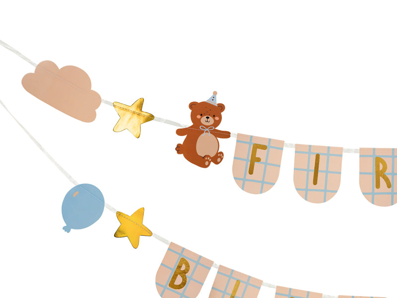 Banner "First Birthday" Bär | 13 x 255 cm