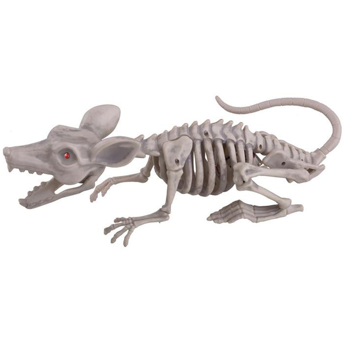 Skelett Ratte - Animiert mit Licht und Ton | 38 cm Halloween Dekoration
