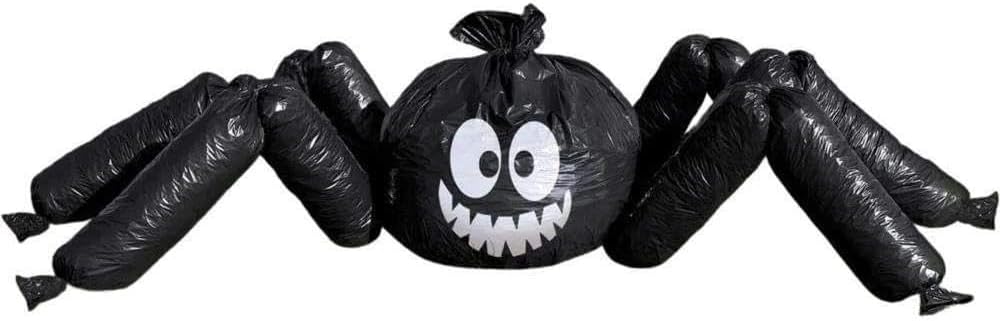 Riesen-Rasen-Spinne (Schwarze Laubsäcke) Halloween Dekoration