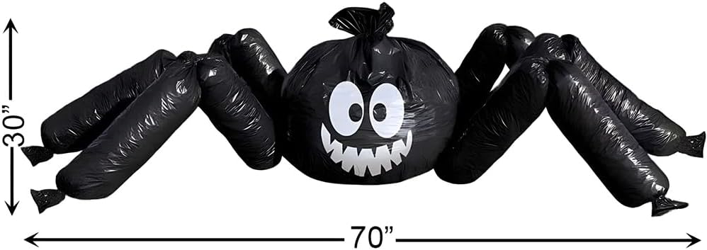 Riesen-Rasen-Spinne (Schwarze Laubsäcke) Halloween Dekoration