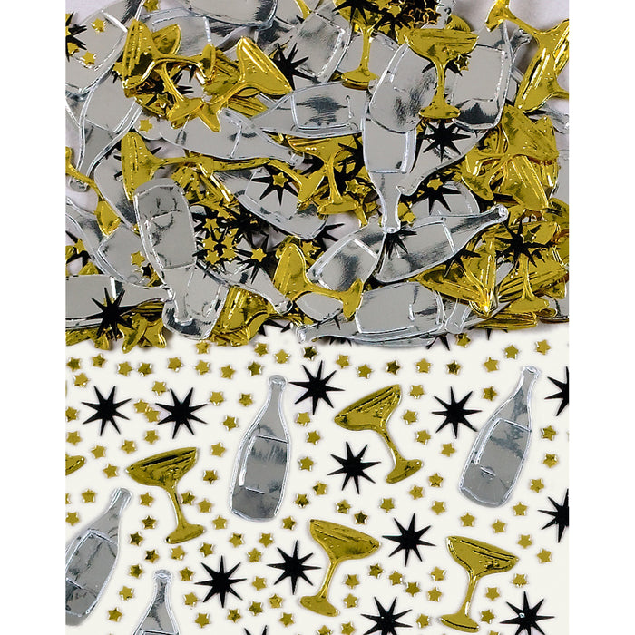 "Sekt Party" Folien Konfetti | 14g Silber Gold