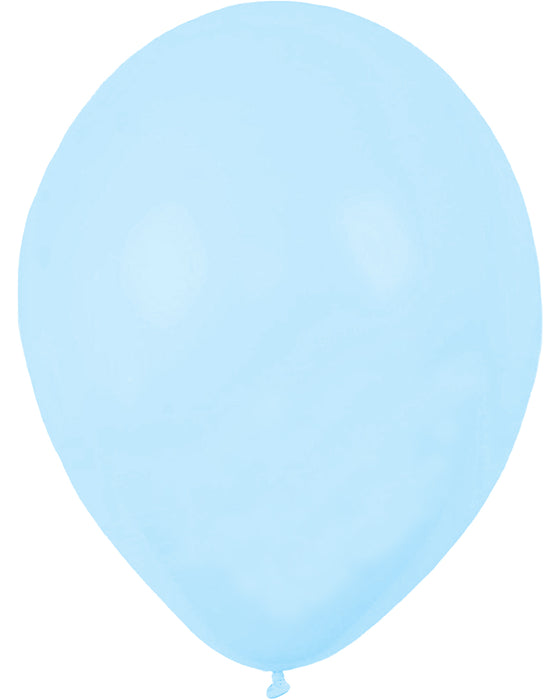 5 Latexballons "Uni Pastell" 30/33 cm Ø | Hellblau