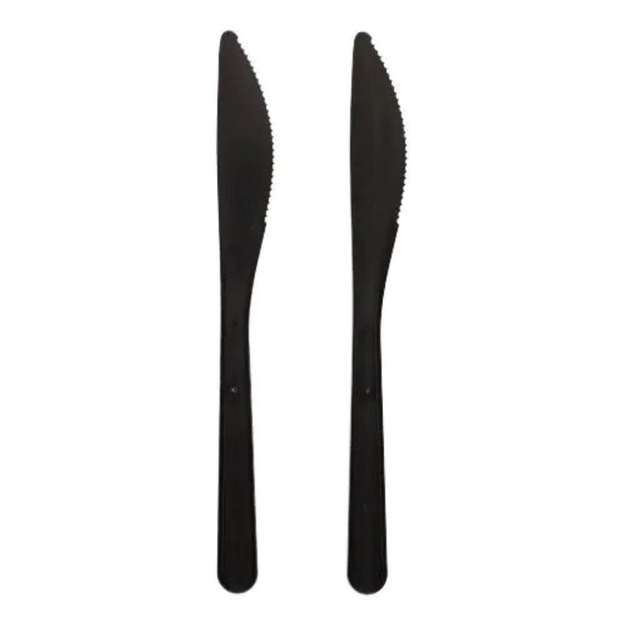Mehrweg Messer - 50 Stück Schwarz