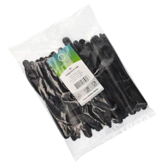 Mehrweg Messer - 50 Stück Schwarz