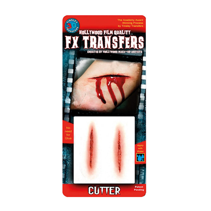 FX Transfers "3D Cutter - Schnittwunde" - Halloween Tattoo Make up | Latexfrei
