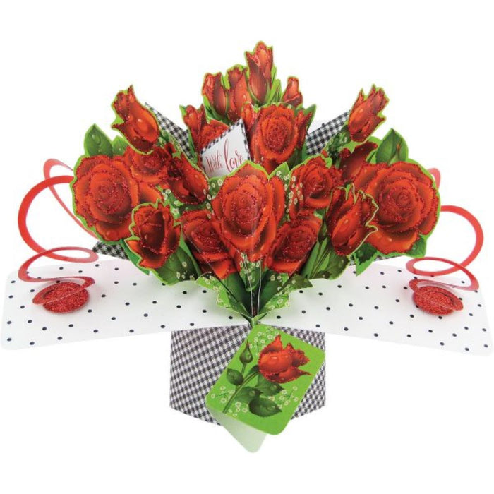 Grußkarte PopUp "With Love" Rosen