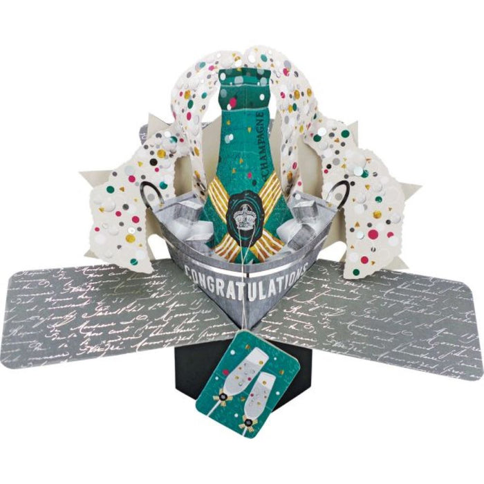 Grußkarte PopUp "Congratulations" Champagner
