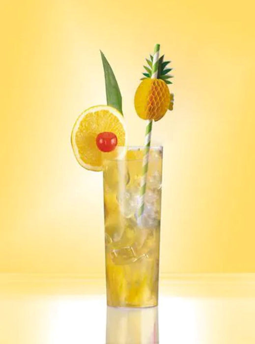 Papierstrohhalme "Pineapple" | 50 Trinkhalme Ø 6 mm x 20 cm