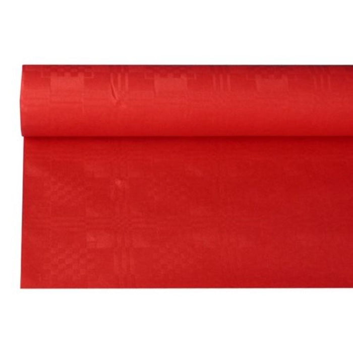 Tischdecke Papier Damastprägung 8x1,2m | Rot
