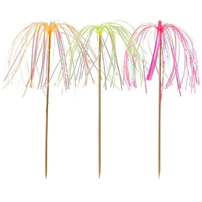 Partypicker "Feuerwerk" 15,5 cm - Neon 100 Stück