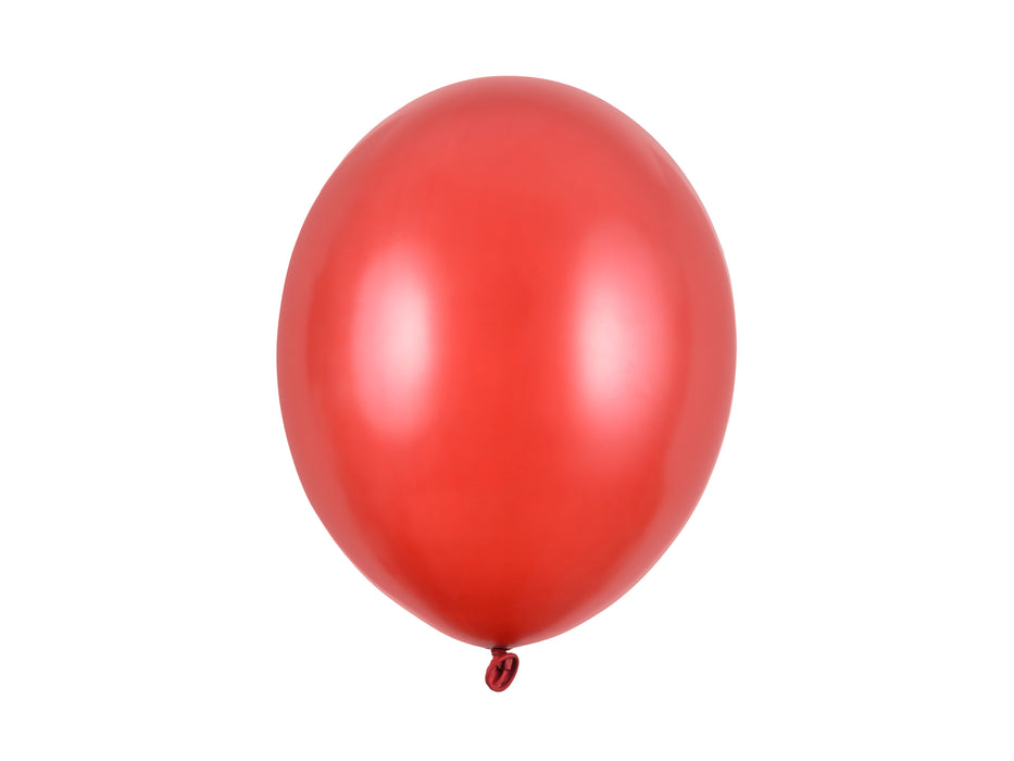 100 Stk. Luftballon Ø30cm "Uni Metallic" | Knallrot
