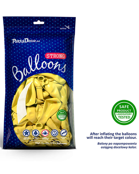 100 Stk. Luftballon Ø30cm "Uni Pastell" | Pastellgelb