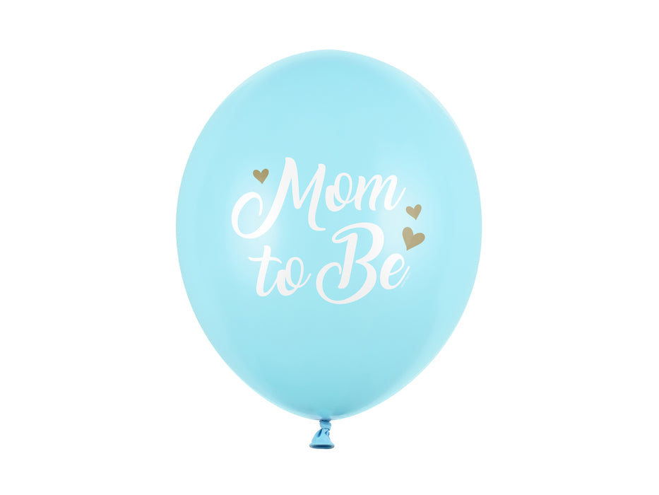 Luftballon Ø30cm "Mom to Be" | 6 Stk. - Hellblau