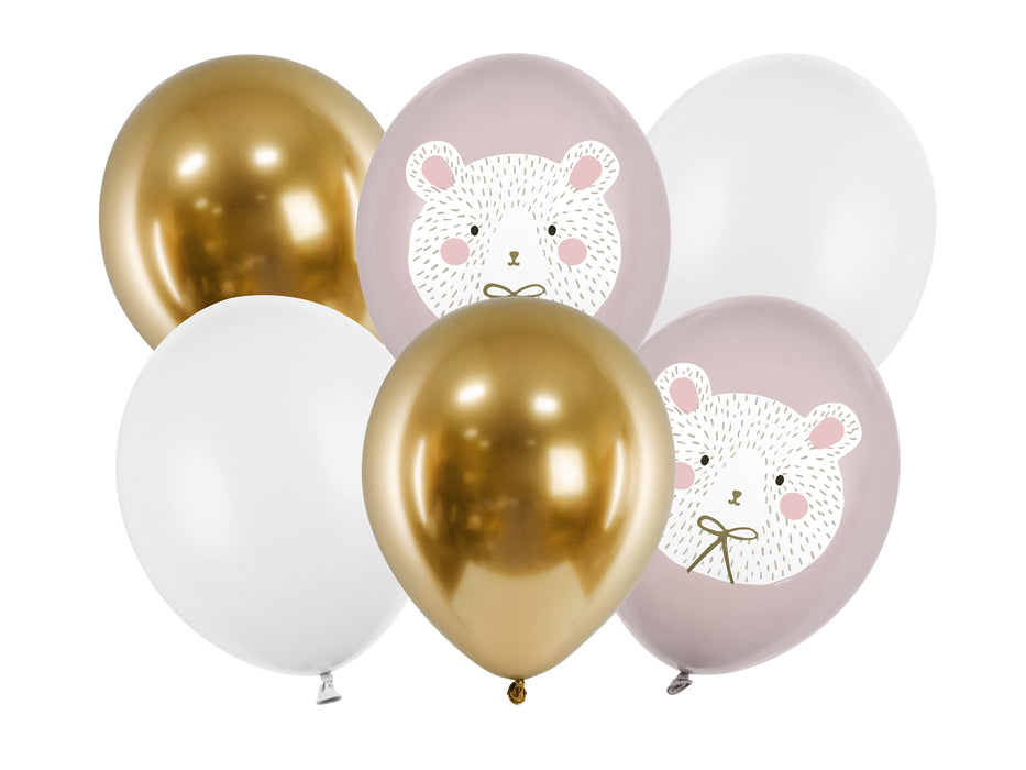 Luftballon Ø30cm "Polar Bear" | 6 Stk. - Rosa Mix