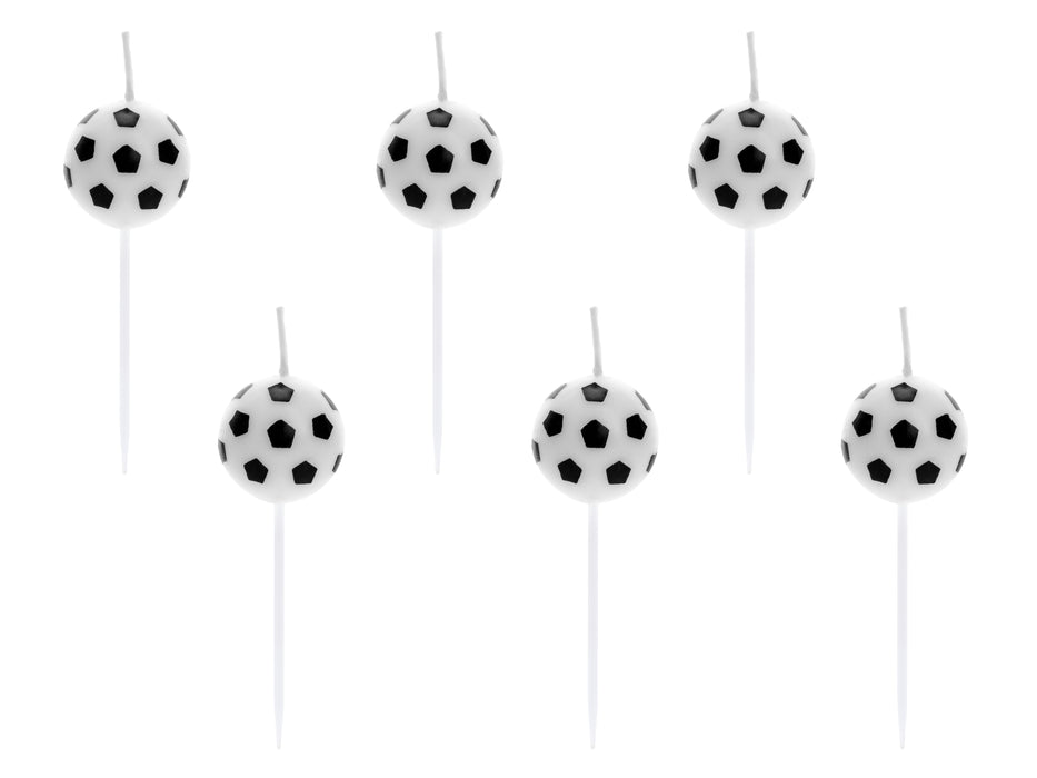 Geburtstagskerzen Fußball | 2,5 cm - 6 Stk.