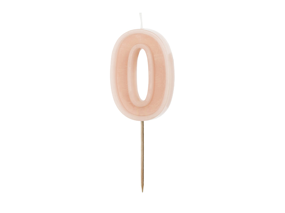 Kerzenzahl #0 | 6 cm Puderrosa