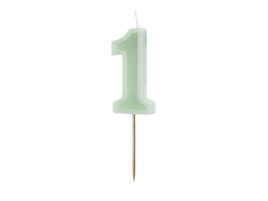 Kerzenzahl #1 | 6 cm Grün