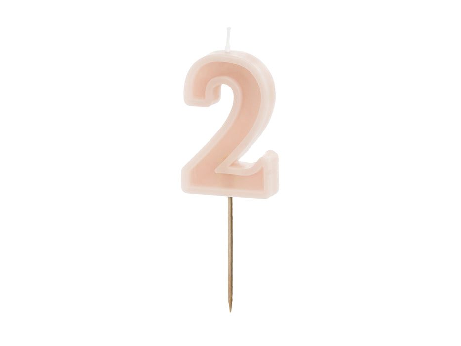 Kerzenzahl #2 | 6 cm Puderrosa