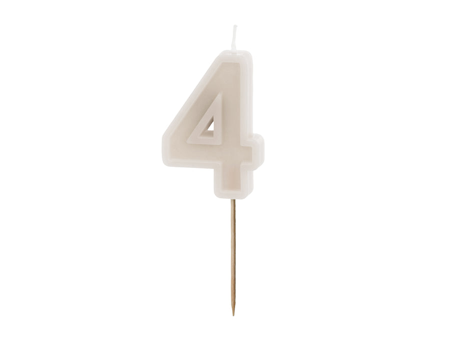 Kerzenzahl #4 | 6 cm Grau