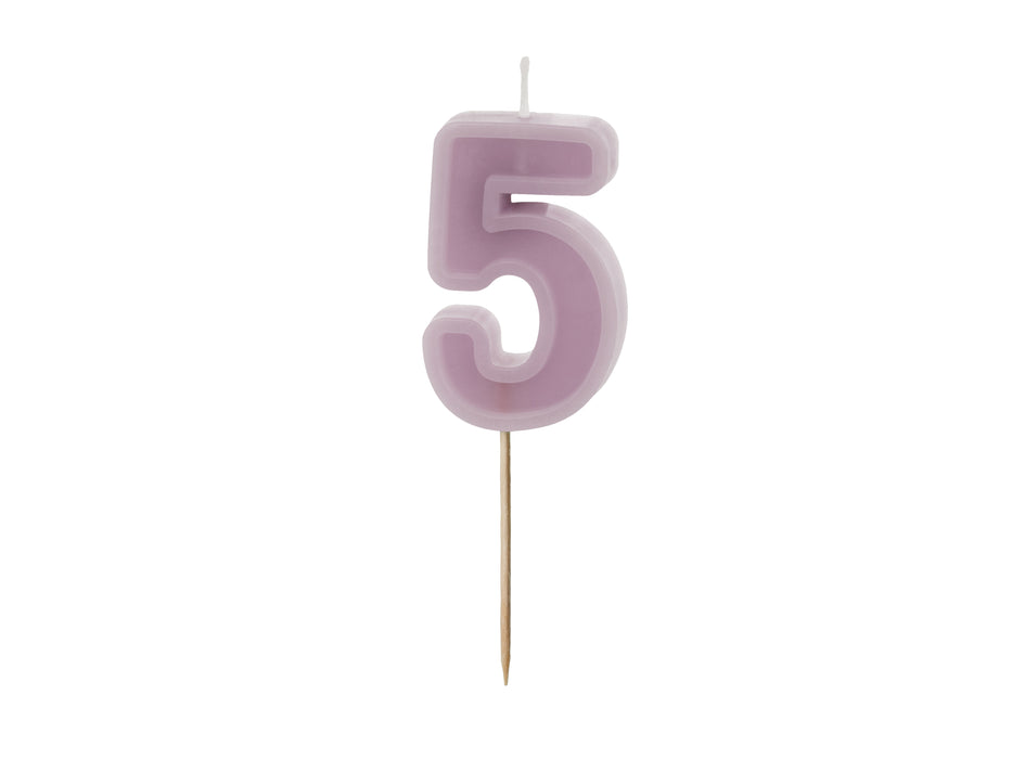 Kerzenzahl #5 | 6 cm Lila