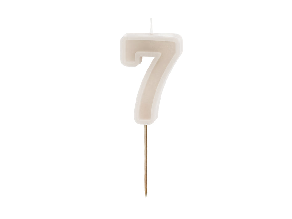 Kerzenzahl #7 | 6 cm Grau