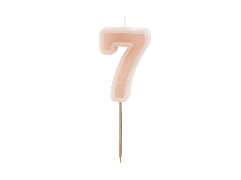 Kerzenzahl #7 | 6 cm Puderrosa