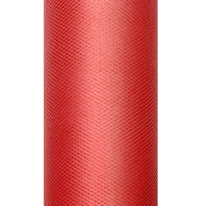 Dekostoff Tüll 0,15m x 9m Rot