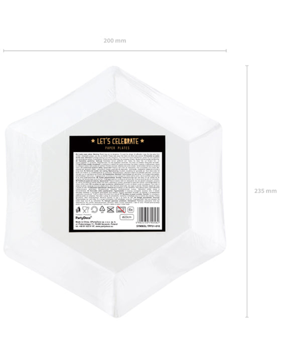 Pappteller "Let`s celebrate" 20cm/6 Stk. | Schwarz Gold