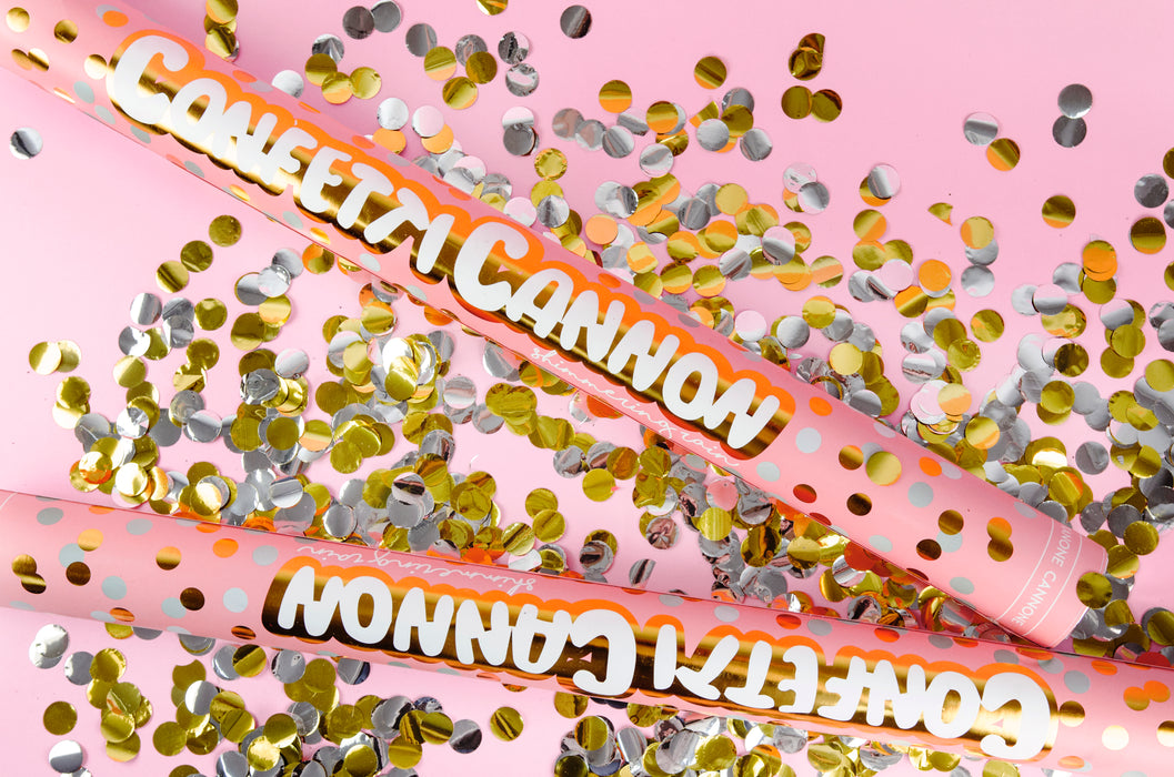 Konfettishooter Circles Gold/Silber 60cm