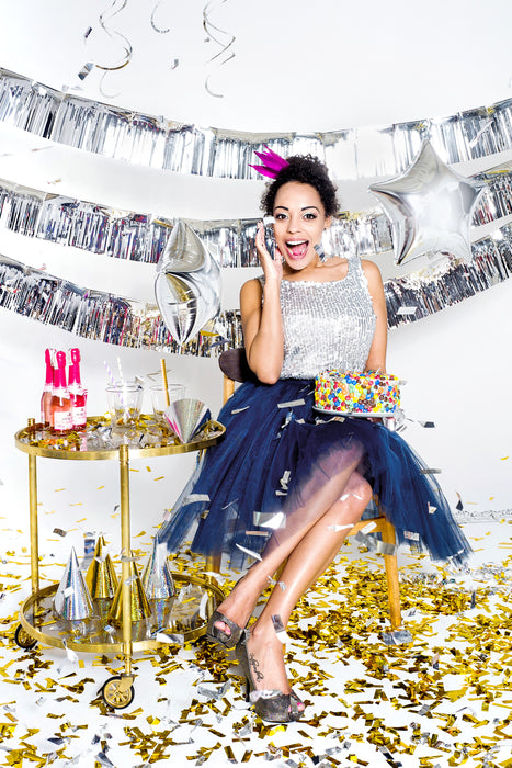 Konfettishooter Silber 80cm