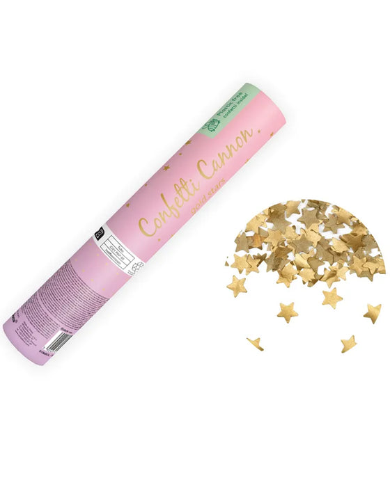 Konfetti Kanone "Golden Stars" 20 cm | Gold