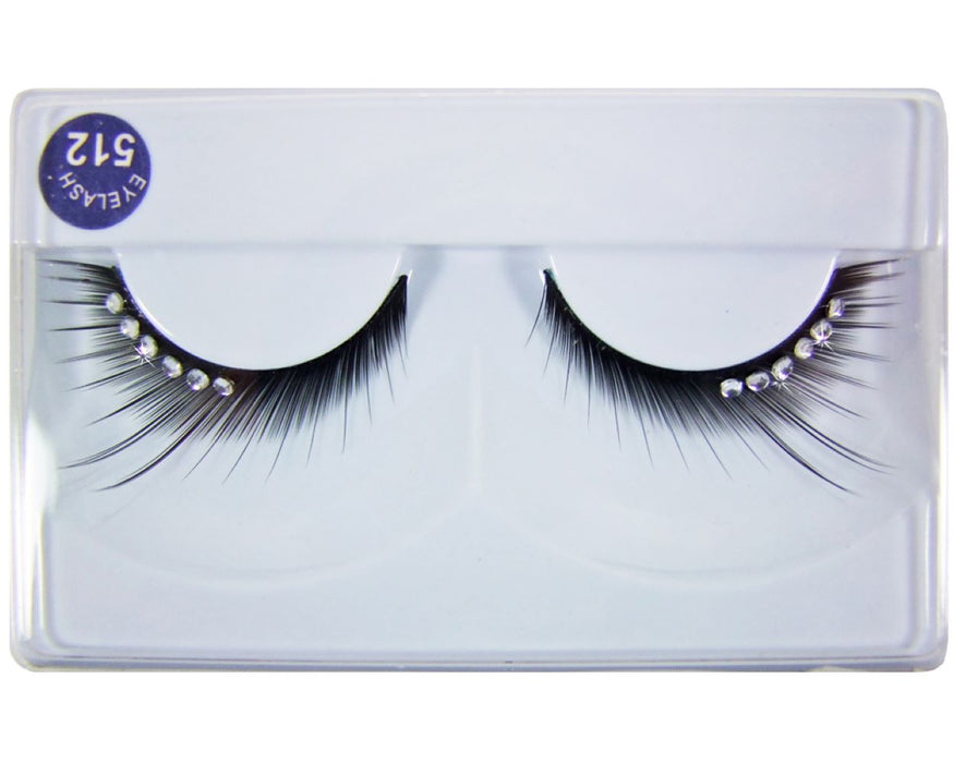 Künstliche Wimpern Monique mit Schmucksteinen außen