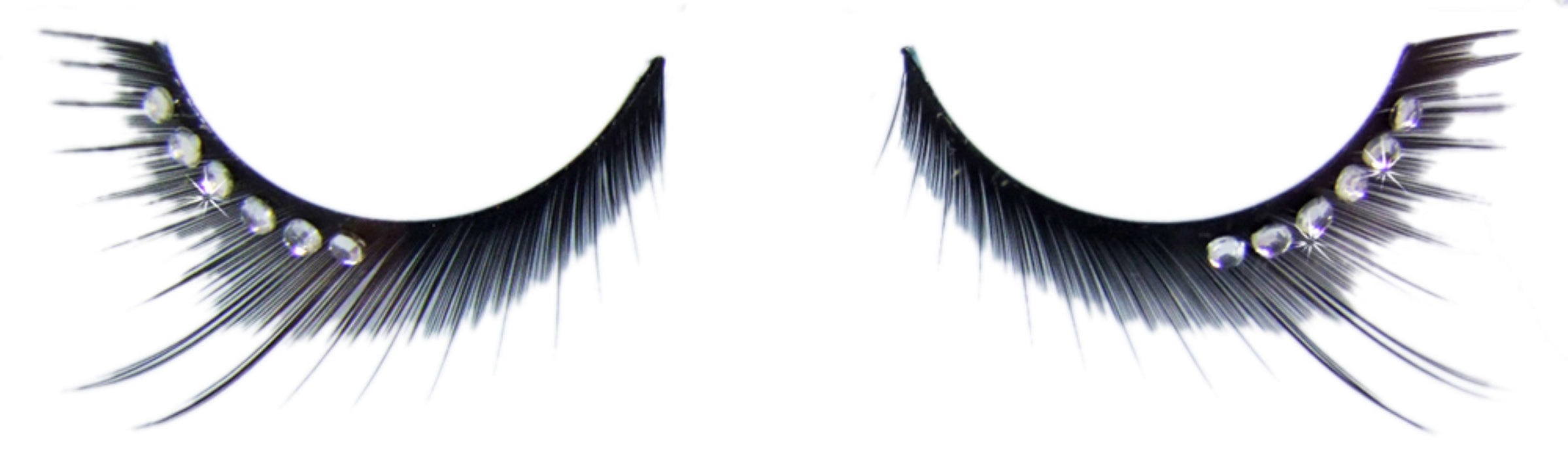 Künstliche Wimpern Monique mit Schmucksteinen außen