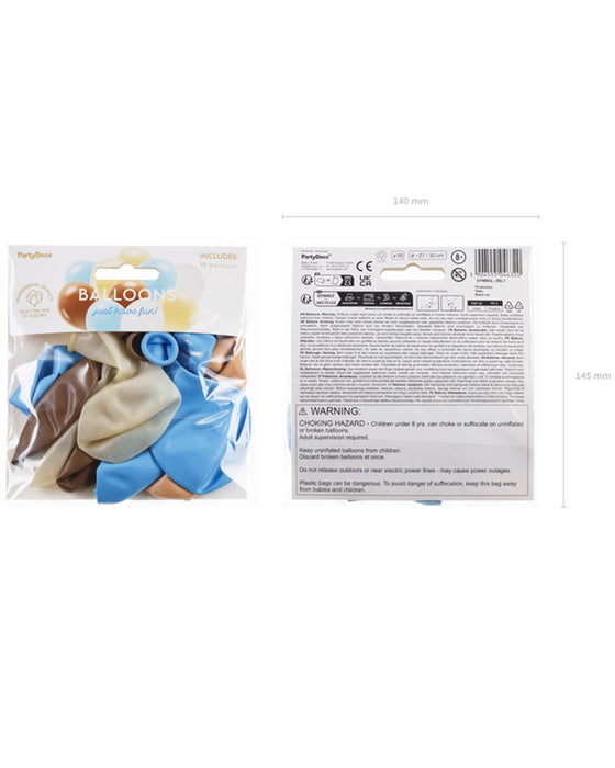 10 Stk. Luftballon Ø30cm "Uni Pastell" | Braun Mix