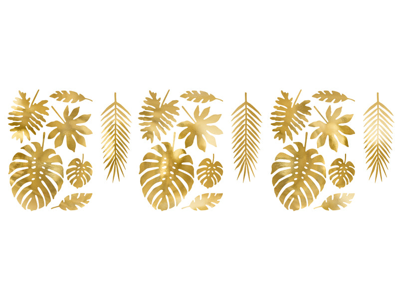 Tropische Blätter gold 21 Stück