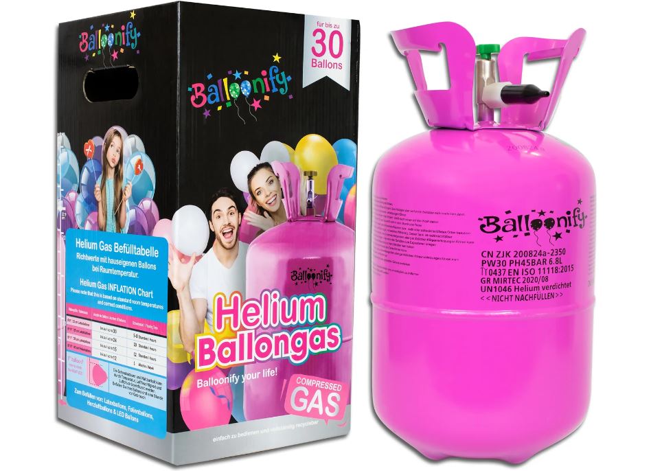 Ballongas Flasche mit Helium | für 30 Ballons