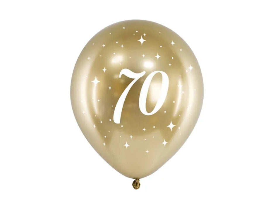 Luftballon Ø30cm "Happy Birthday" Gold | 6 Stk. #70