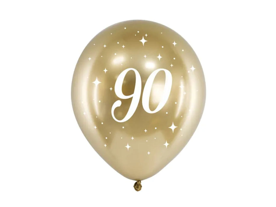 Luftballon Ø30cm "Happy Birthday" Gold | 6 Stk. #90