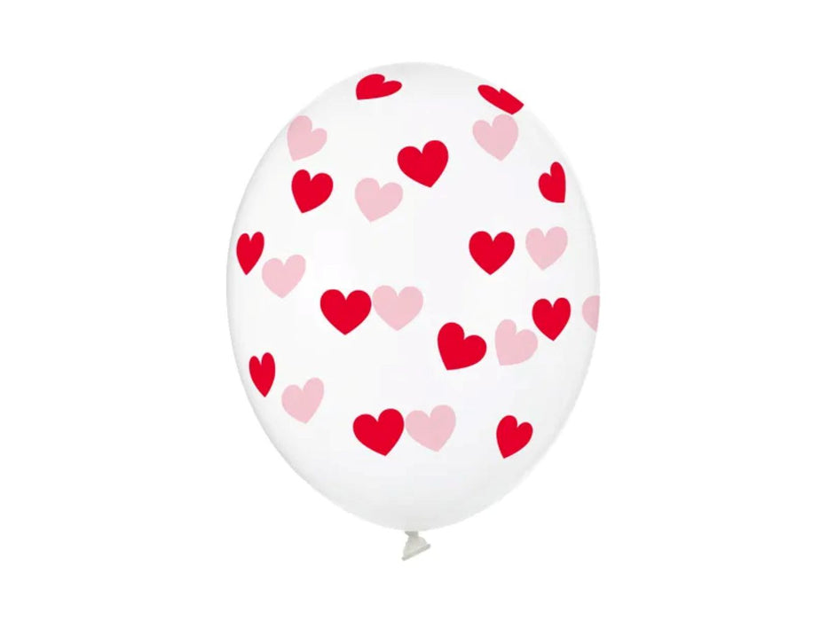 50 Stk. Luftballon Ø30cm "rote Herzen" | Crystal Clear