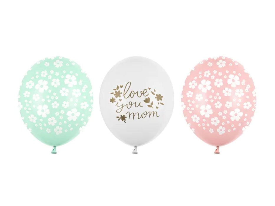 Luftballon Ø30cm "Love you mom" | 50 Stk.