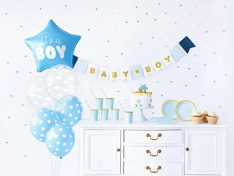 Party Dekorationsset "It's a boy" 49-tlg. | Blau für Babyparty