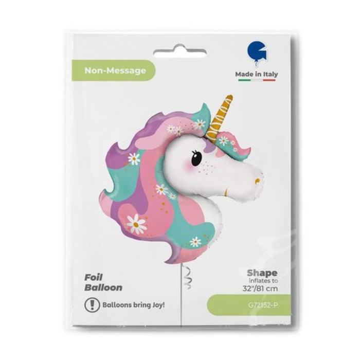 Shape Folienballon "Hippie Einhorn" | 81 cm