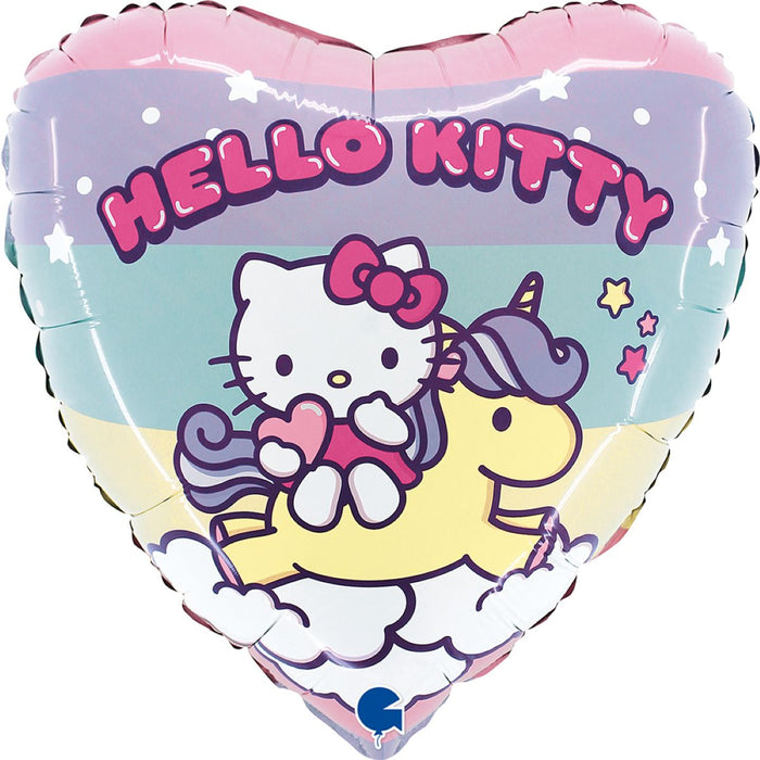 18" Herz Folienballon Lose - Hello Kitty Rainbow | HF18
