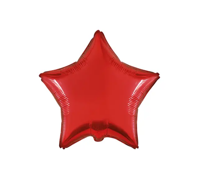 ABC18 Folienballon Stern Uni Rot | ca. 45 cm