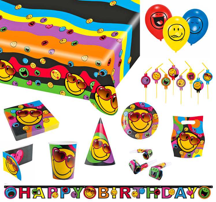 Smiley Express Yourself Party Dekorations Artikel - 6 Einladungskarten