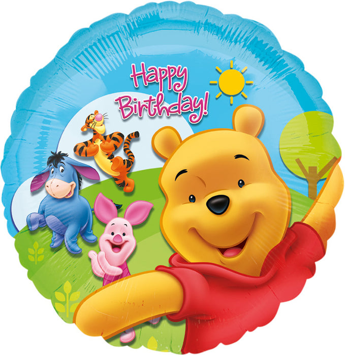 ABC18 Folienballon "Happy Birthday" Pooh and friends | Ø 43 cm