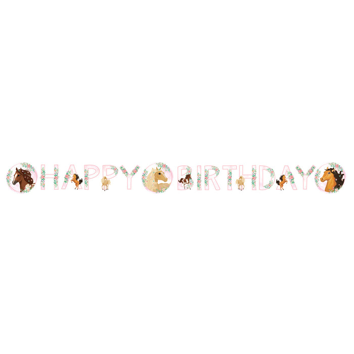"Beautiful Horses" | Happy Birthday Girlande 140x15cm