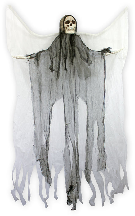 Todesengel mit Flügeln und Totenkopf - 180 cm | Halloween Dekoration Hängefigur