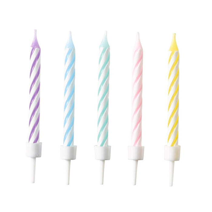 "Pastell Rainbow" 10 Spiralkerzen - 6,3 cm Pastell Bunt