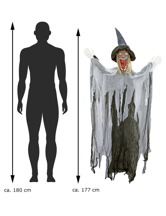 Halloween Dekoration Grusel Hexe - 170 cm | Hängefigur Geist